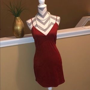 Burnt Orange Light Suede Dress